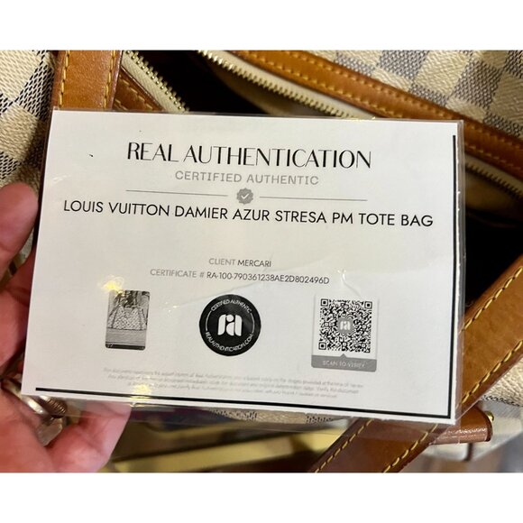 LOUIS VUITTON DAMIER AZUR STRESA PM TOTE WITH DUST BAG WITH COA - Picture 15 of 16
